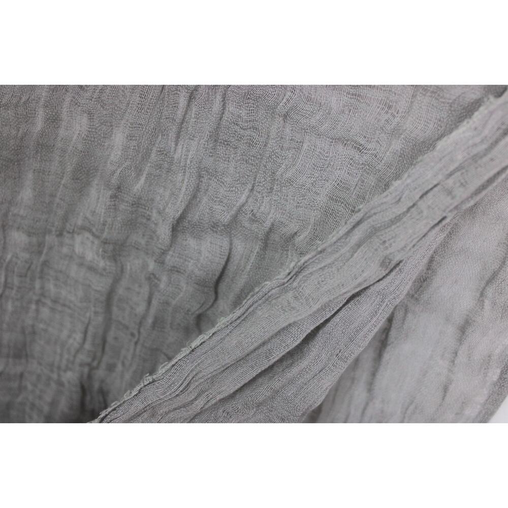 120% LINO 100% Linen Scarf Italy Grey Long Rectangle w/ Fringed 70” x 17“ - Picture 9 of 9